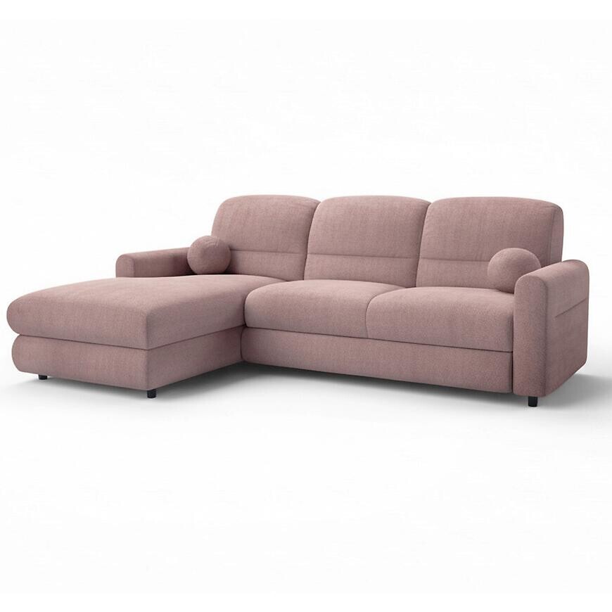 Rohová sedacia súprava Fiord L Rebel 7 ružový