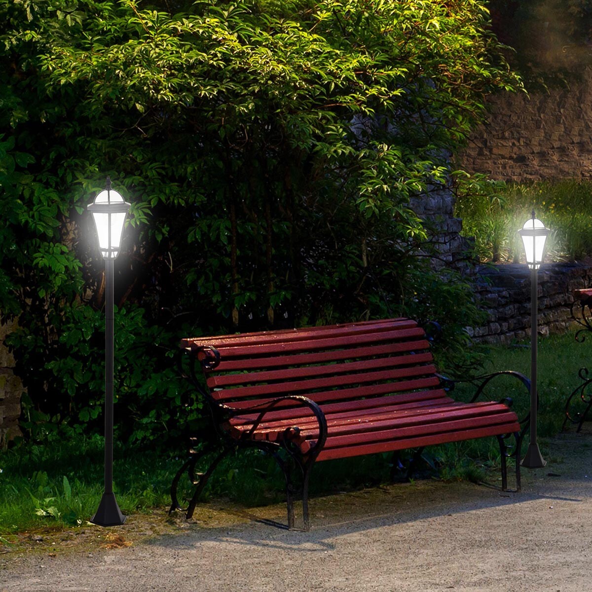 Solárne záhradné svietidlo, 2 ks