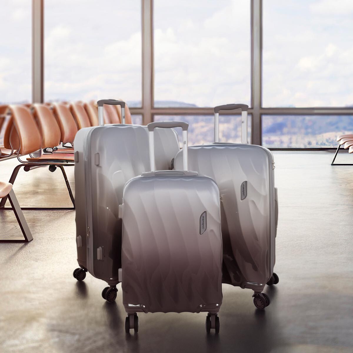 Kufre Marbella, sada 3 kusov, šedá a čierna