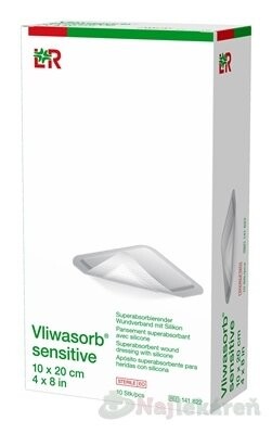 VLIWASORB sensitive Krytie na rany 10 x 20 cm superabsorpčné 10 ks