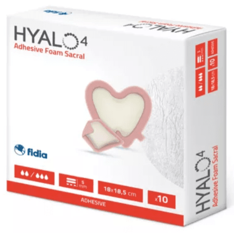 HYALO4 Adhesive Foam Sacral krytie na rany 18x18,5cm 10ks