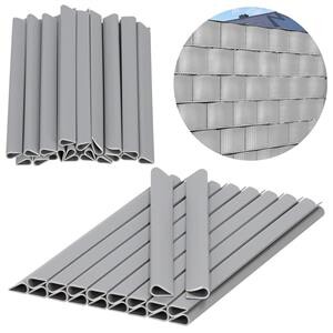 Klipy na tieniacu plotovú pásku - sada 20 ks m - svetlo sivá