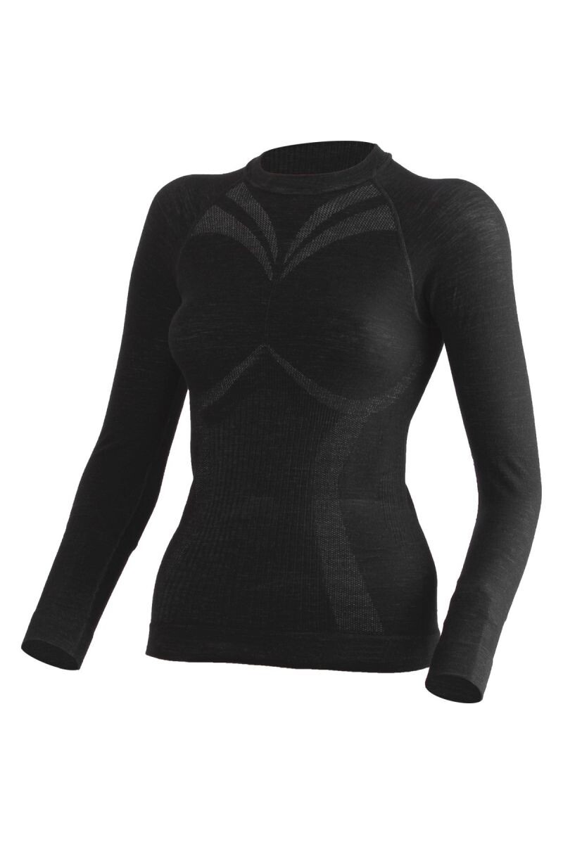 Lasting WATALA 9090 čierne bezšvové vlnené triko Veľkosť: L/XL 8595067811475