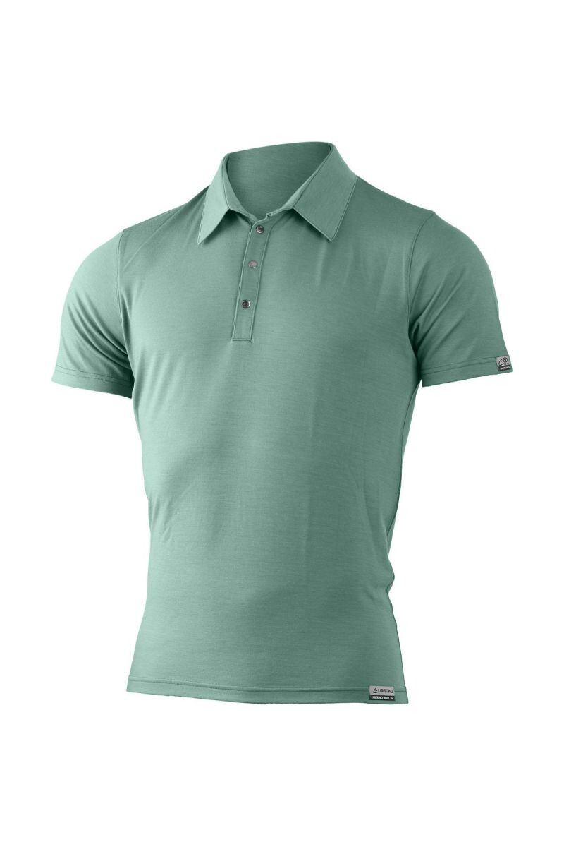 Lasting pánska merino polo košeľa ELIOT 7575 zelená Veľkosť: M 8596445030716
