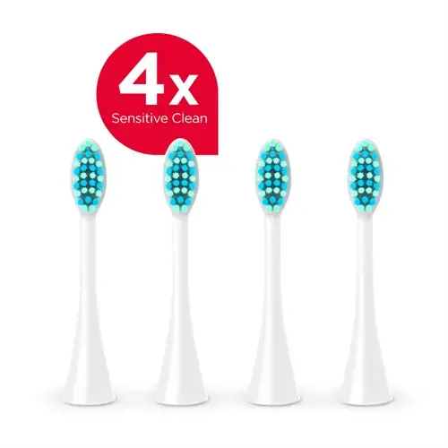 CONCEPT ZK0072 Náhradní hlavice k zubním kartáčkům PERFECT SMILE ZK701x, Sensitive Clean, 4 ks, bílé