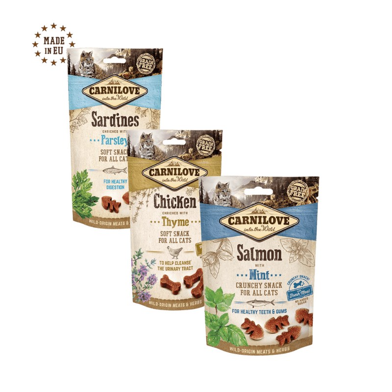 3 x Carnilove Cat Snacks 50 g - ochutnávkové balenie