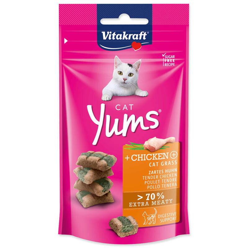 VITAKRAFT Cat Yums Huhn & Katzengras 40g