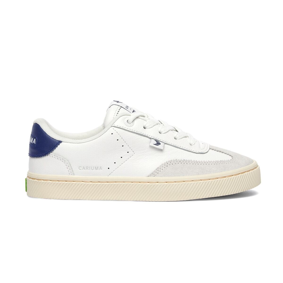 Dámské volnočasové boty Cariuma TOCA White Diamond Leather Smoke White Suede Blue Accents Sneaker