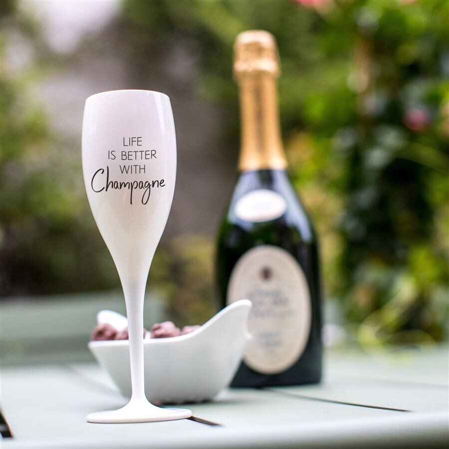 Koziol nerozbitný pohár na šampanské Cheers No.1 LIFE IS BETTER WITH CHAMPAGNE 100 ml