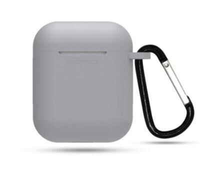 Silikónové puzdro pre Airpods 1 a 2 s karabínou - Sivá