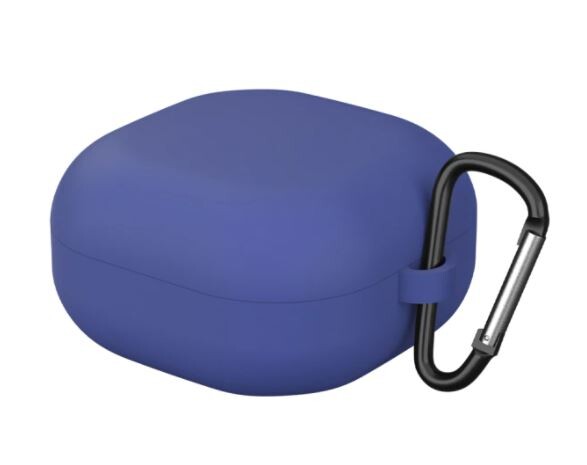 Silikónové puzdro pre Samsung Galaxy Buds 2, Live a Pro s karabínou - Tmavo modrá