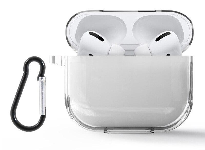 Silikónové púzdro pre Airpods Pro 2 s karabínou - Transparentný