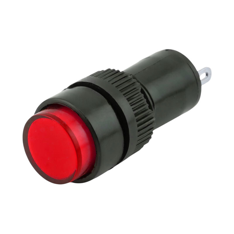 LED kontrolka NXD-212, pre priemer otvoru 12mm, 12 V DC Červená