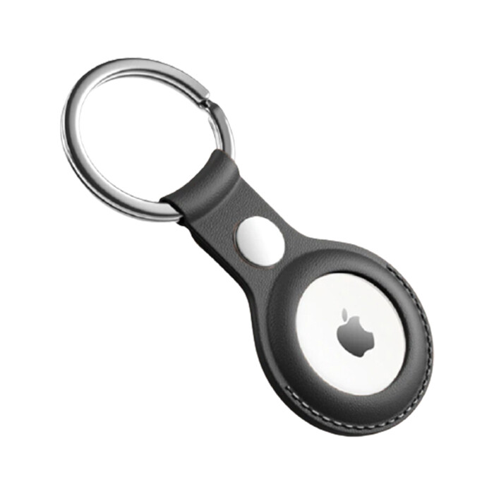 Kožené puzdro na AirTag - Čierne