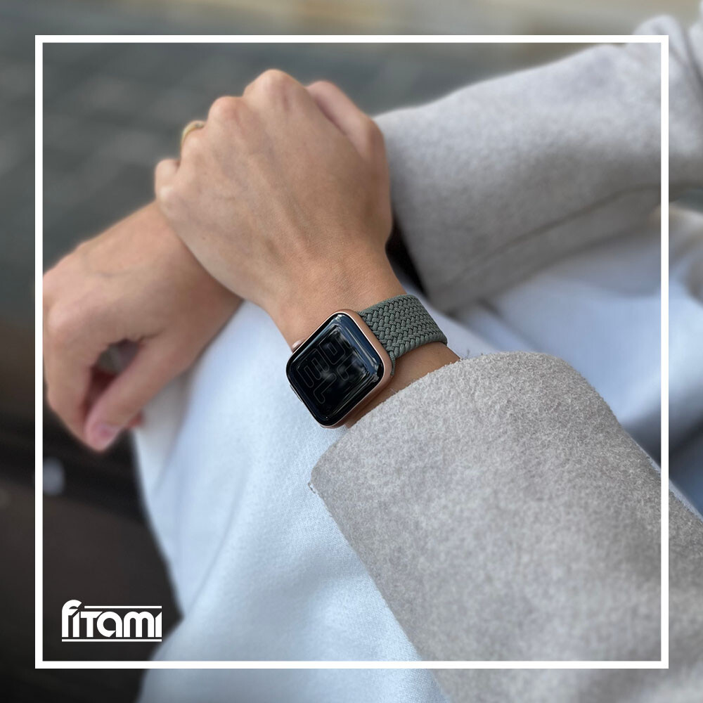 Marvelli - Pletený navliekací remienok pre Apple Watch - Khaki Veľkosť: 42/44/45/46/49mm, Obvod: S (menší obvod zápästia), Farba: Khaki