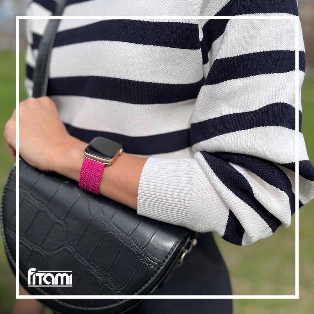 Marvelli - Pletený navliekací remienok pre Apple Watch - Purpurový Veľkosť: 38/40/41/42mm, Obvod: M (stredný až väčší obvod zápästia), Farba: Svetlo…