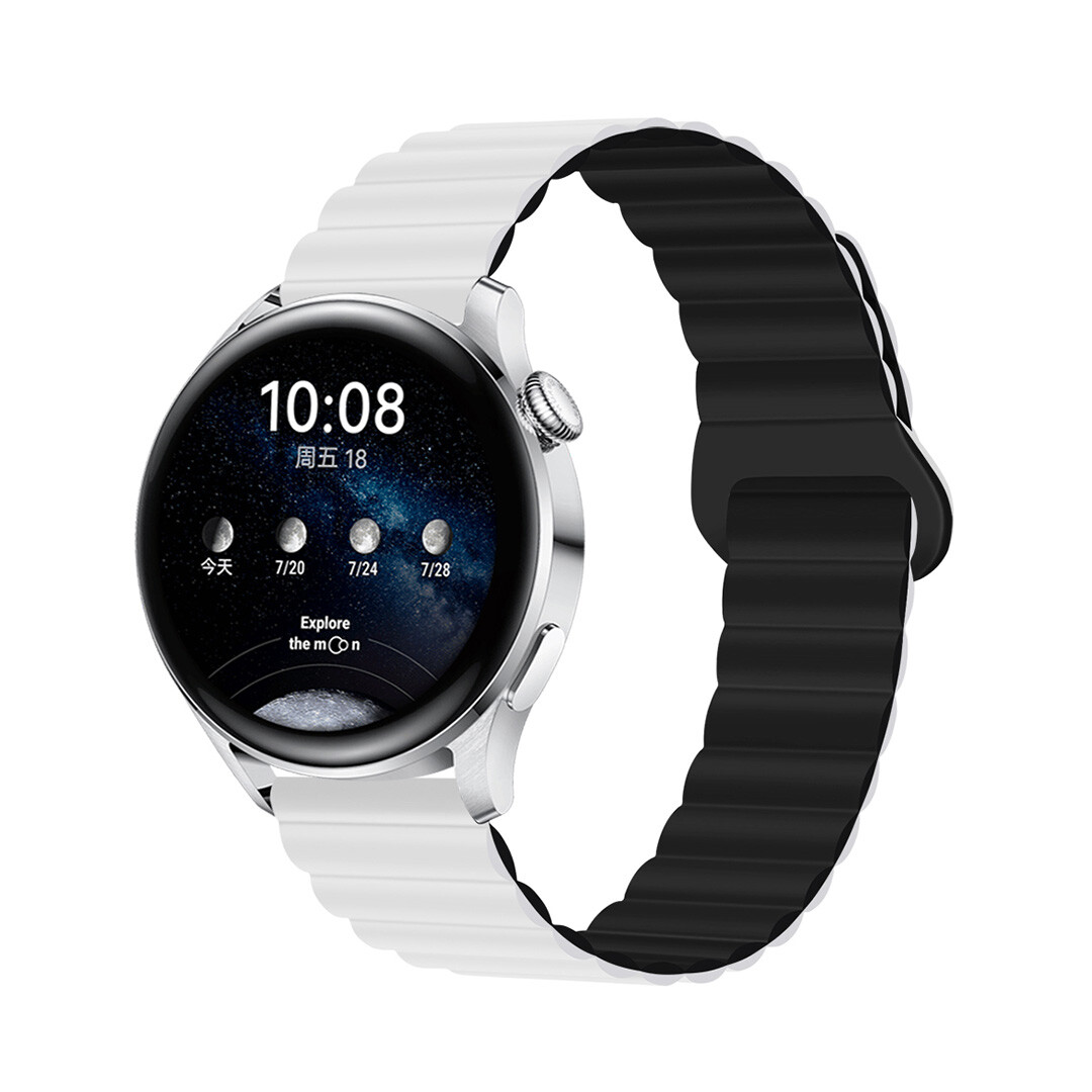 Štýlový remienok s magnetom na smart hodinky 22mm Veľkosť: 22mm, Farba: Bielo-čierna