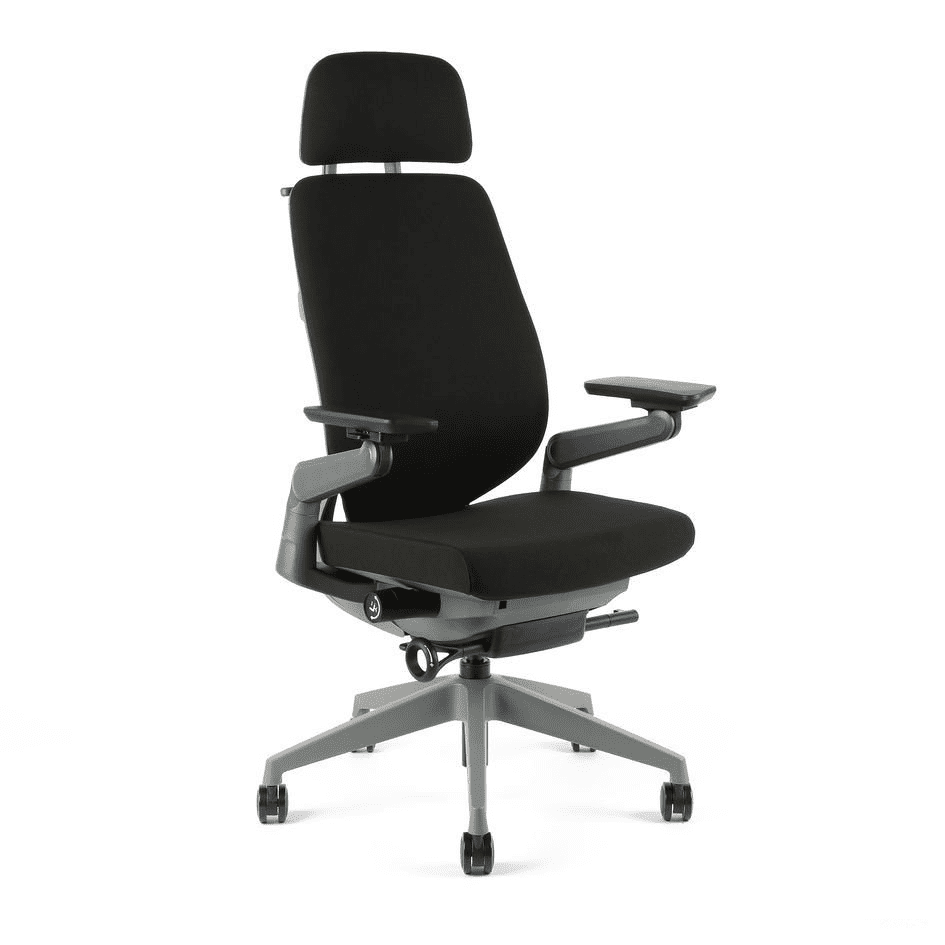 Kancelárska ergonomická stolička KARME — viac farieb, s podhlavníkom a podrúčkami Čierna F06