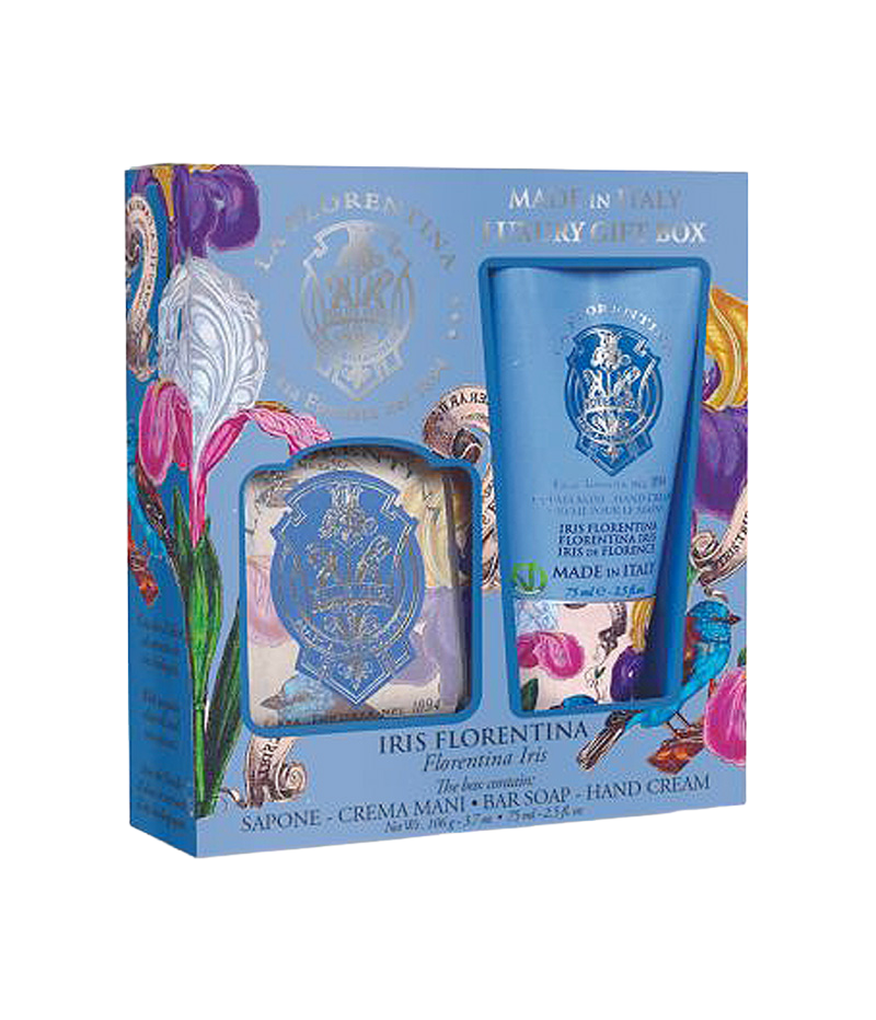 LA FLORENTINA Darčeková sada krému na ruky a mydlá Iris Florentina