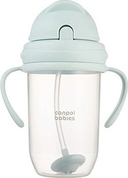 Canpol babies nevylievací hrnček so slamkou a závažím zelený 270 ml