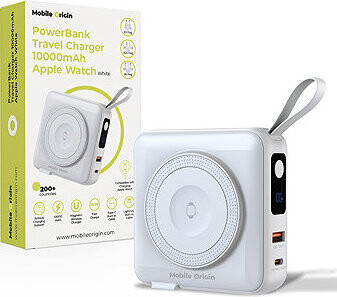 Mobile Origin Powerbank & Travel Charger Lightning/USB-C Cable MagSafe/AW/iPhone Compatible White