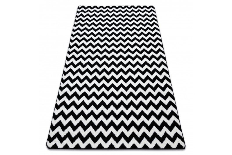Kusový koberec SKETCH ALEX biely/čierny - cikcak