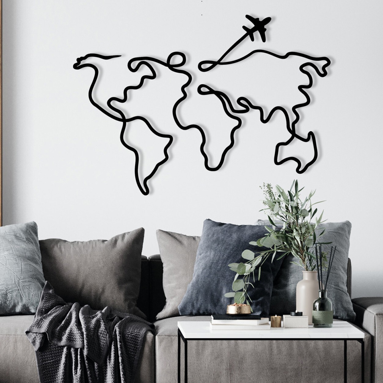 Nástěnná kovová dekorace Mozzafiato černá