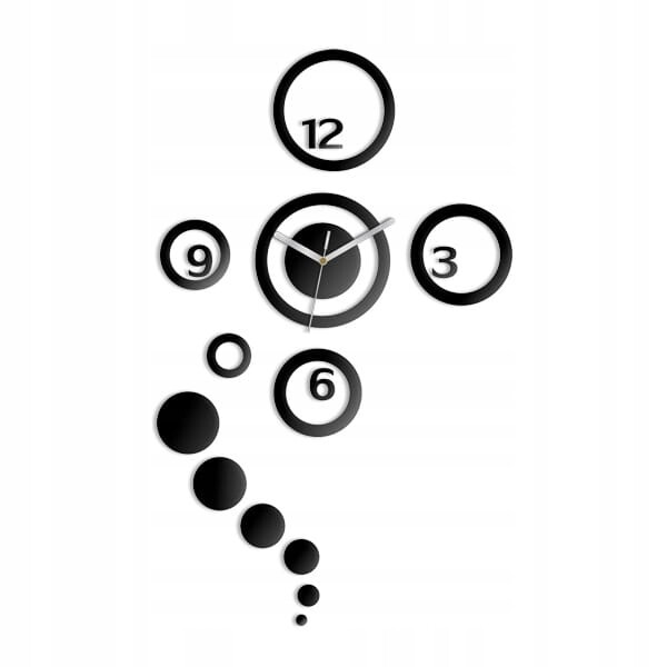 Nástěnné samolepící hodiny Dream 68 cm černé