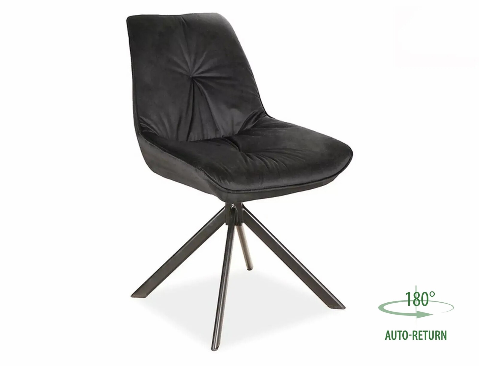 Otočná jídelní židle Boogie I Velvet černá