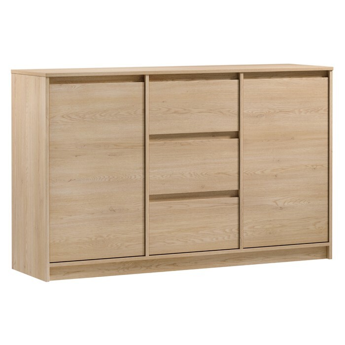 KONDELA Manol K2D3S dvojdverová komoda so zásuvkami cremona