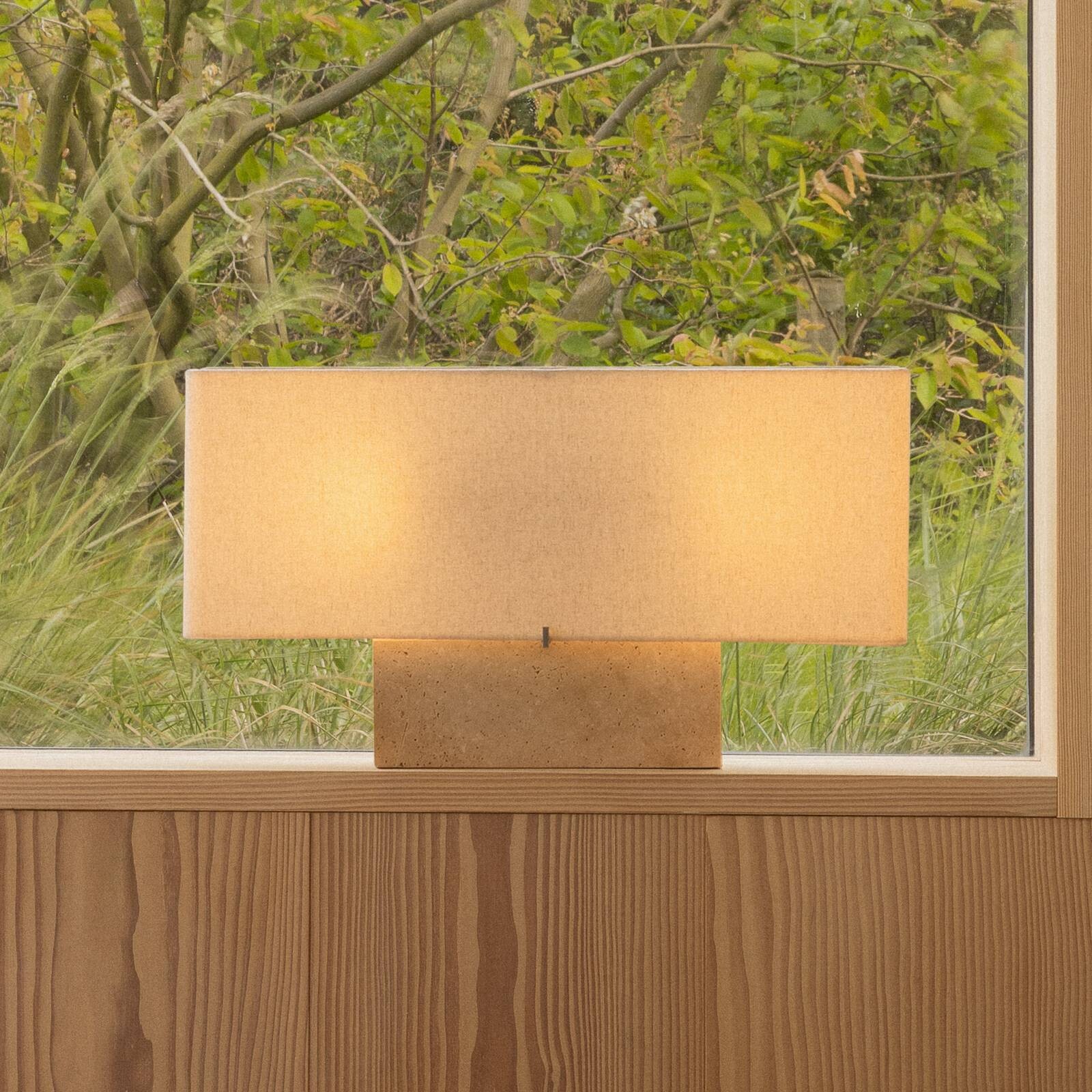 Stolová lampa Audo Nonna, travertínová/piesková farba, výška 30 cm