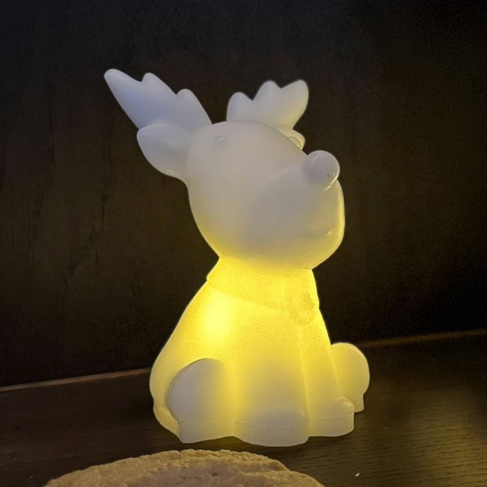 LED dekoratívna figúrka Naja, biela, výška 14 cm, vosk, napájanie batériami