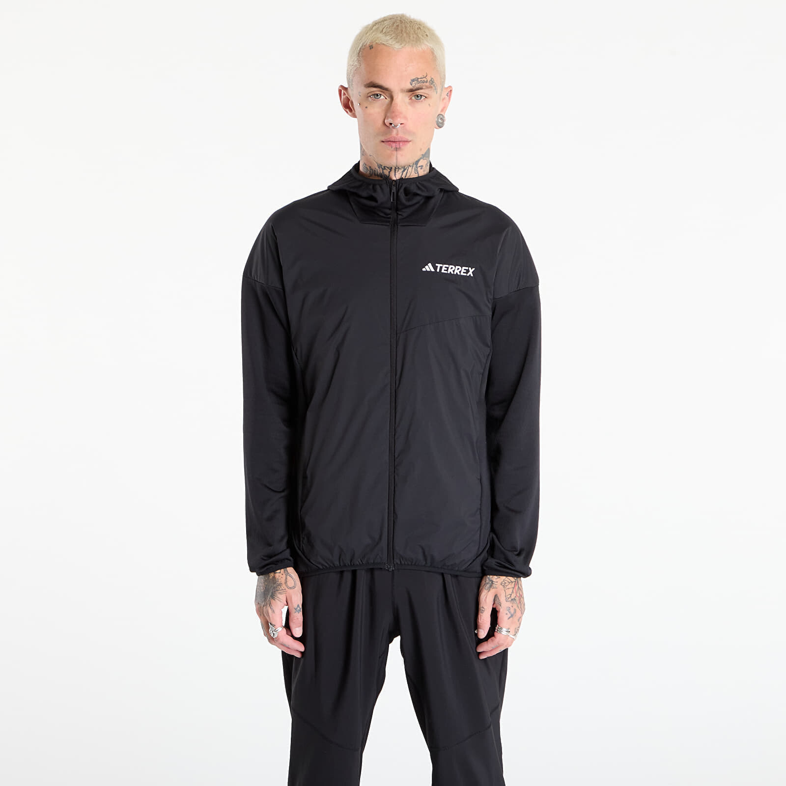 Mikina adidas Terrex Xperior Climawarm+ Wind Light Fleece Hooded Jacket Black/ Willow Grey/ Light Rosewood L