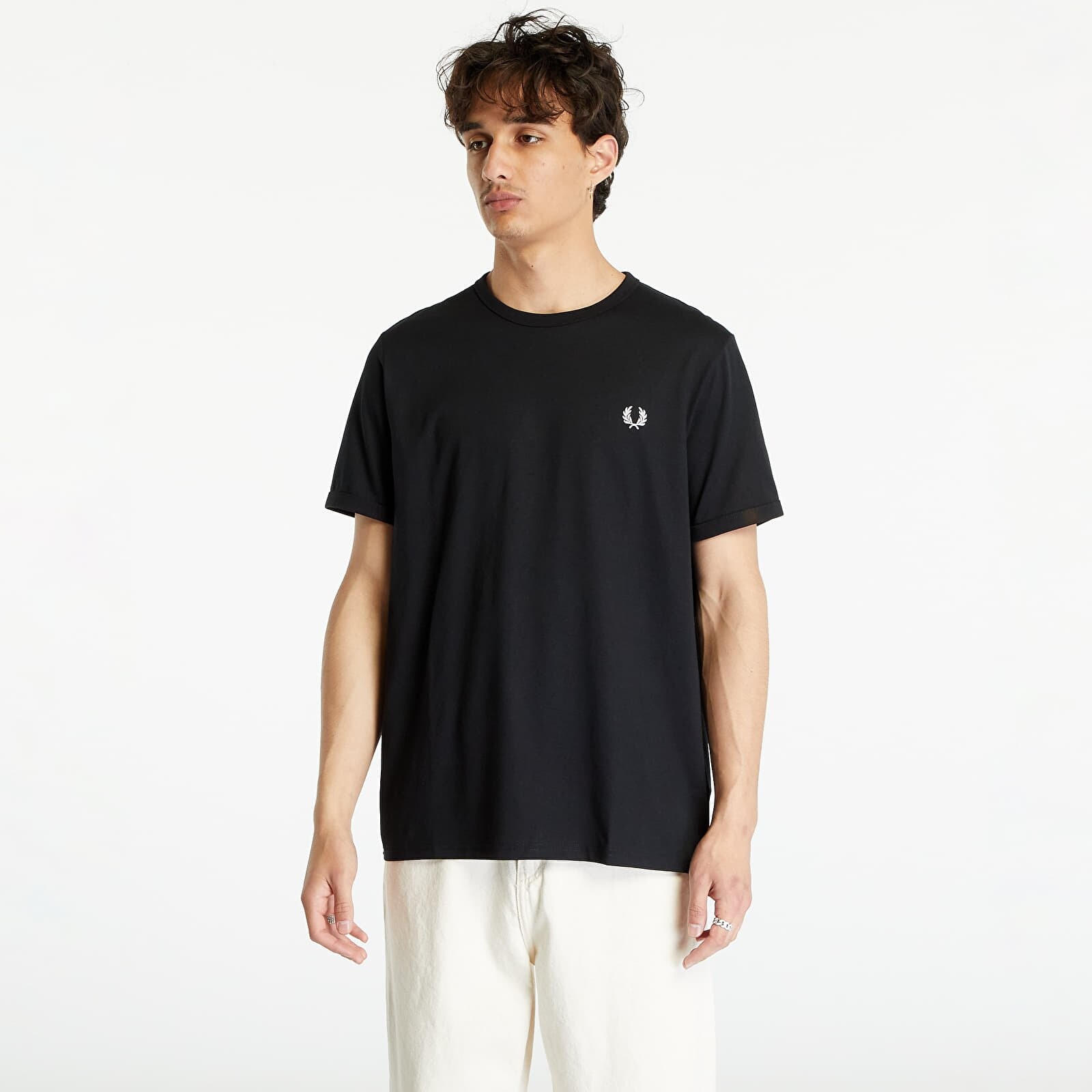 Tričko FRED PERRY Ringer Tee Black S