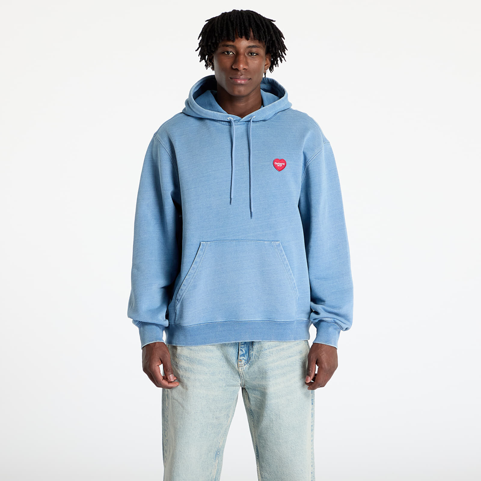 Mikina Carhartt WIP Hooded Ingo Sweat UNISEX Light Blue Garment Dyed S