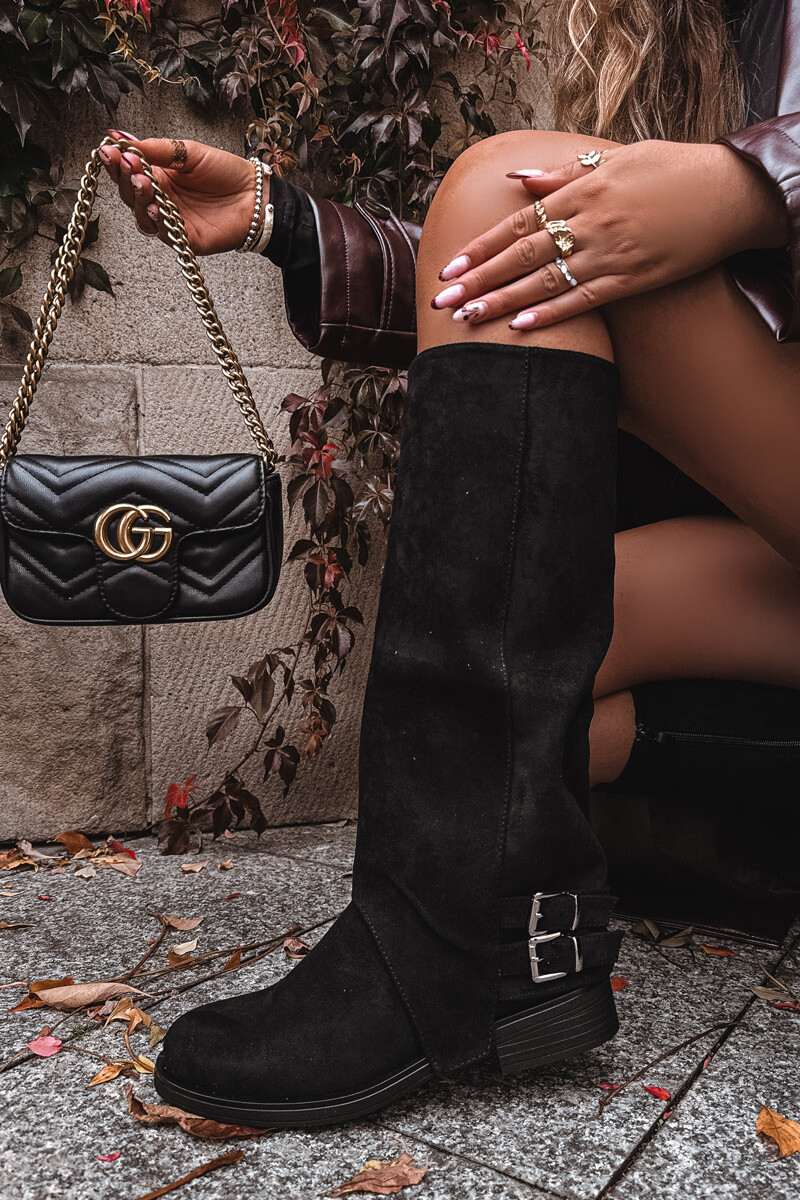 Boto Zateplené dámske čižmy s klipsami čierne Umbria