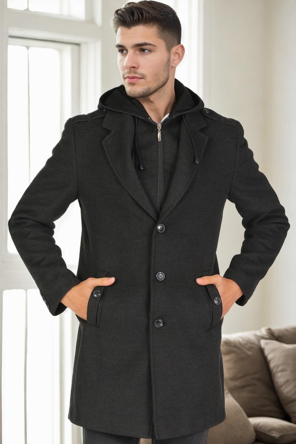 PLT9406 DEWBERRY MEN'S COAT-ANTHRACITE