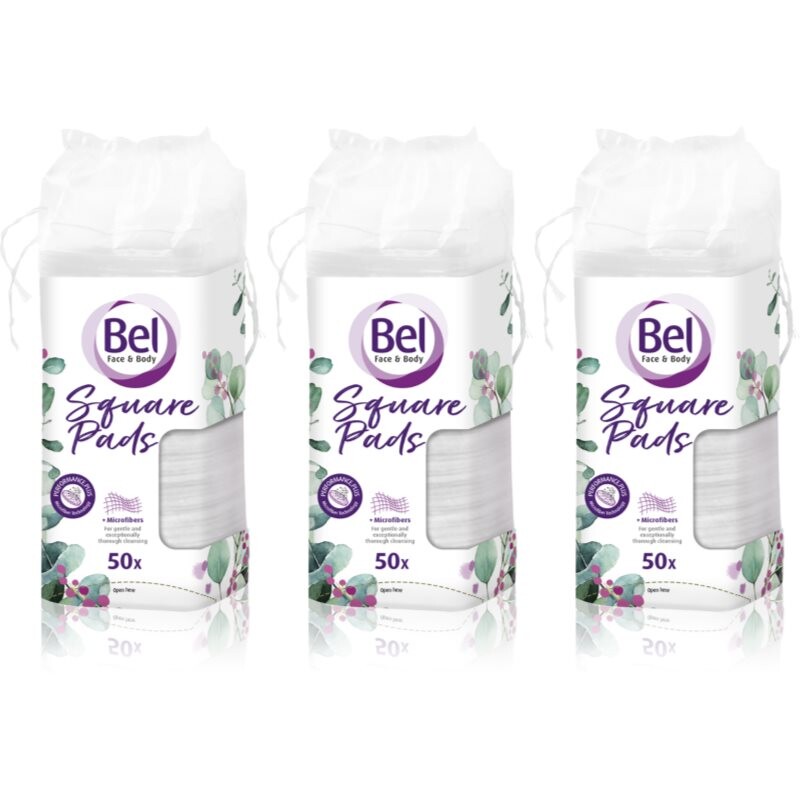 Bel Face & Body Square Pads odličovacie tampóny výhodné balenie 3x50 ks