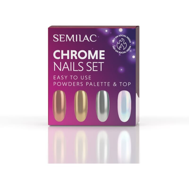 Semilac Set Chrome Nails darčeková sada na nechty