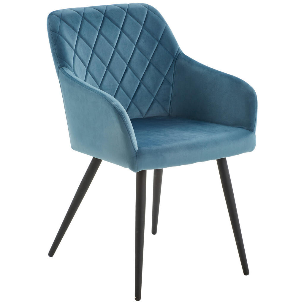 Hom`in STOLIČKA S PODRÚČKAMI, železo, zamat, modrá, čierna