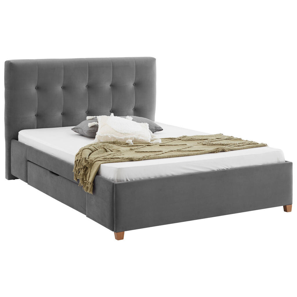 Carryhome ČALÚNENÁ POSTEĽ, 160/200 cm, sivá