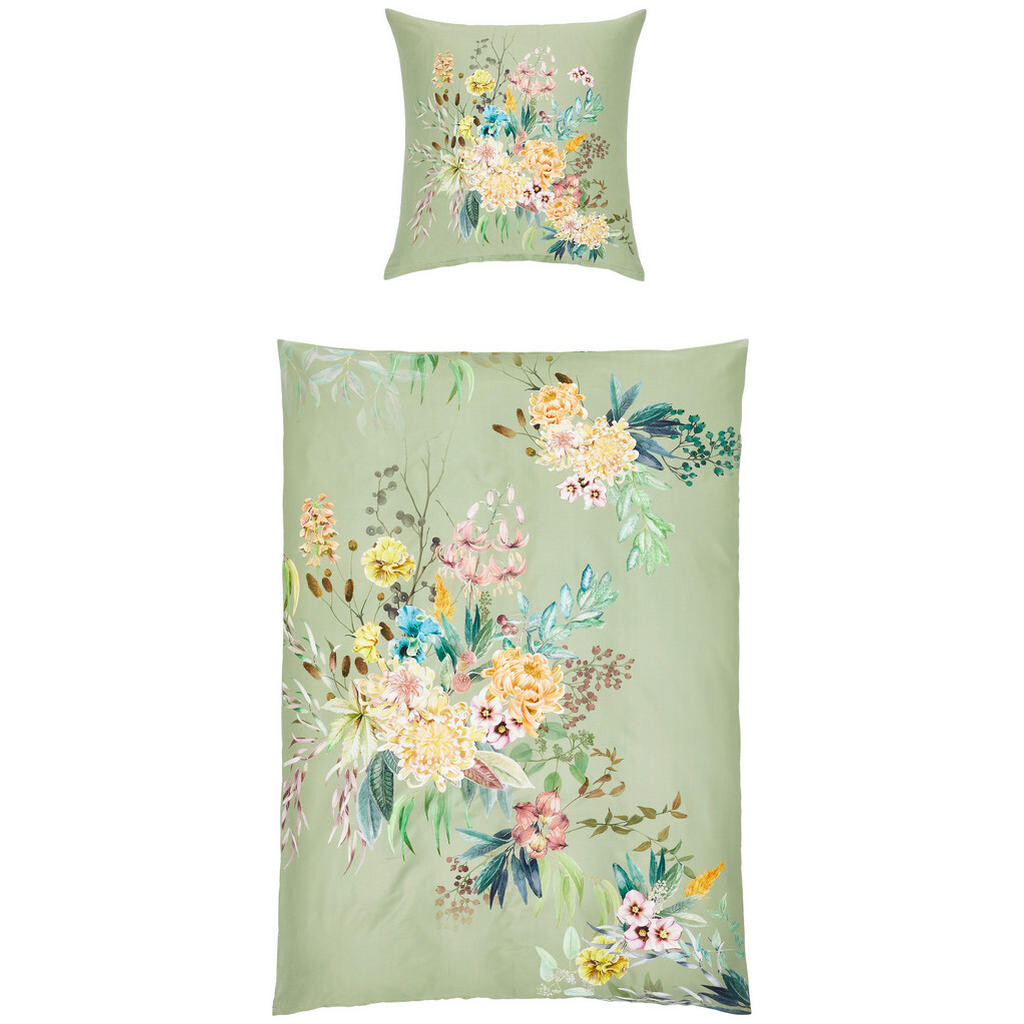 Janine POSTEĽNÁ BIELIZEŇ, makosatén, zelená, 135/200 cm