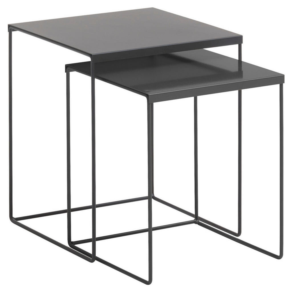 Livetastic SADA ZASÚVACÍCH STOLÍKOV, čierna, kov, 38/38/45 cm