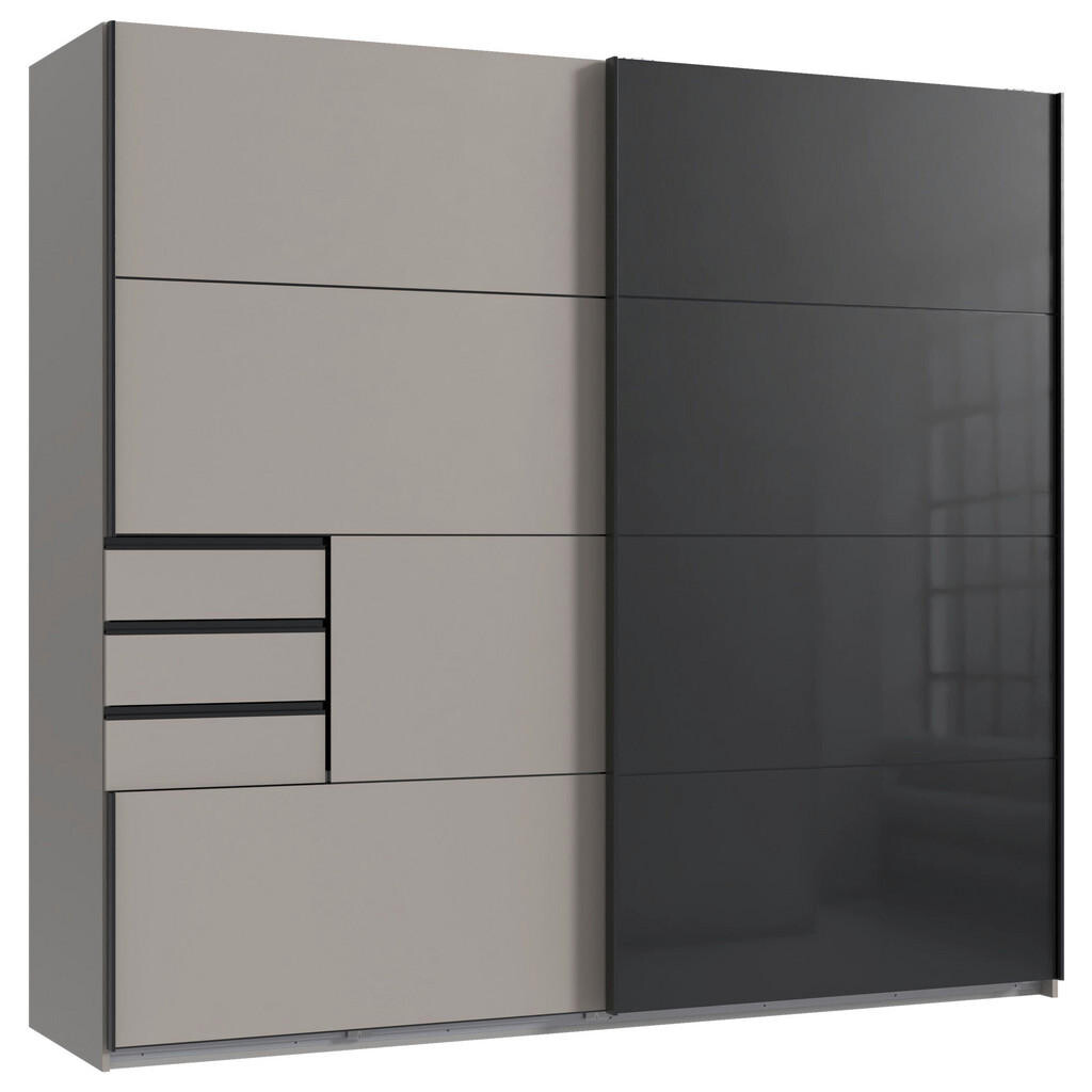 Carryhome SKRIŇA S POS. DVER. – HOR.VED, grafitová, čierna, Sahara, 225/208/64 cm