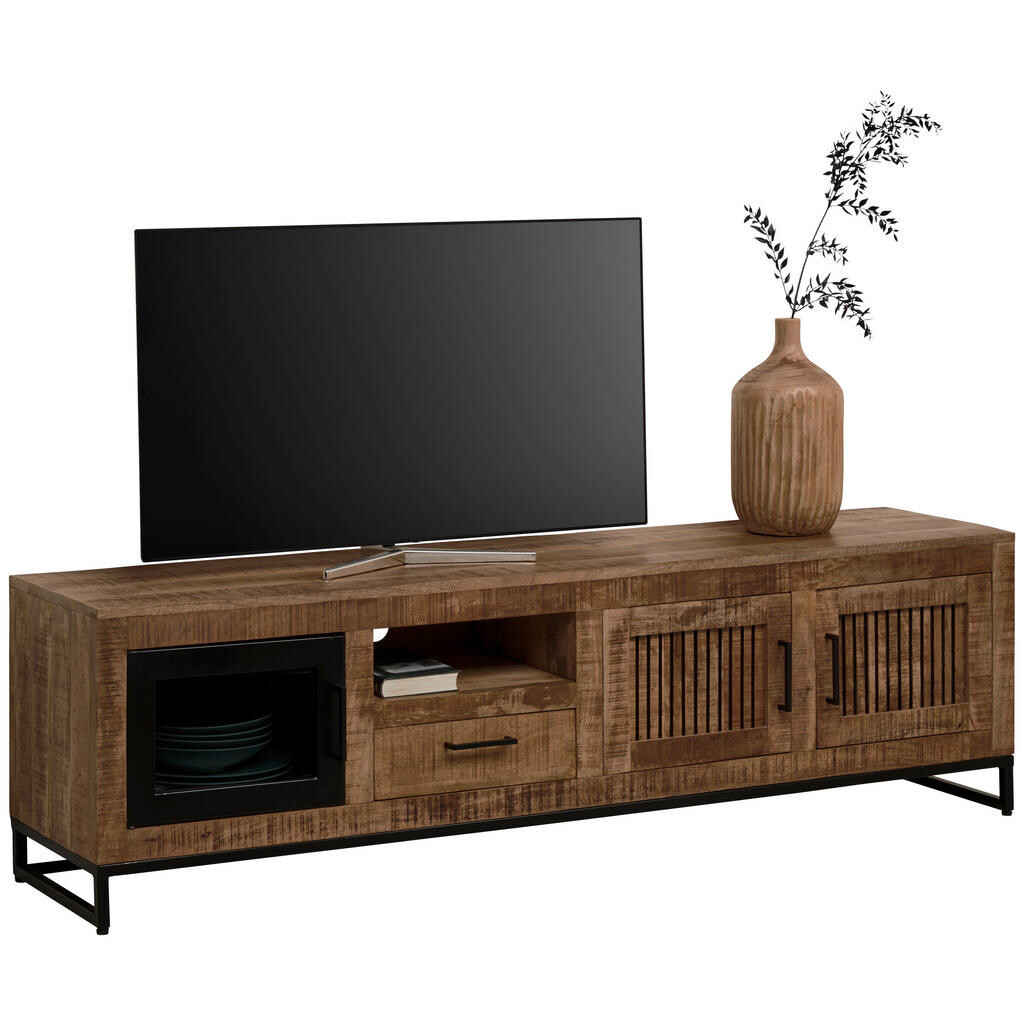 Carryhome NÍZKA KOMODA, mangové drevo, prírodná farba, svetlohnedá, 175/50/40 cm