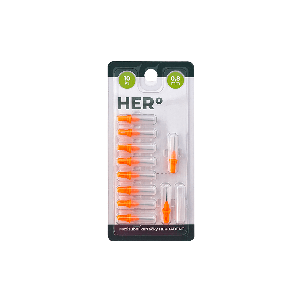 HERBADENT HERo doplnkové balenie medzizubných kefiek 0,8 mm, 10 ks