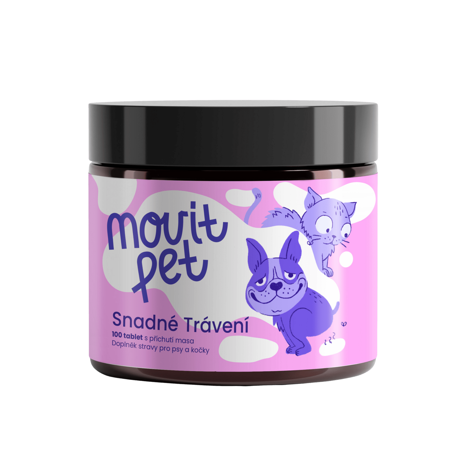 MOVIT ENERGY PET Jednoduché trávenie s príchuťou mäsa 100 tabliet