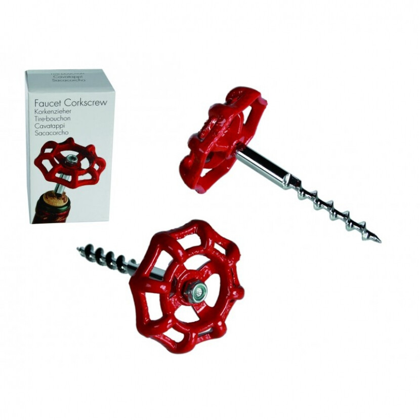 Kohútiková vývrtka - červená-strieborná