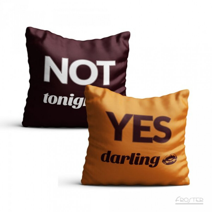 Obliečka na vankúš YES/NO - hnedý