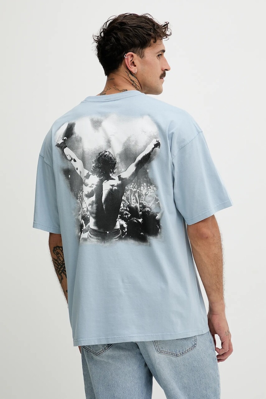 Bavlnené tričko Diesel T-BOXT-T23 pánske, modrá farba, s potlačou, A18731.0PLAT